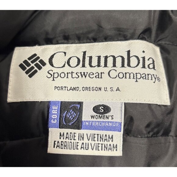 Columbia Vest Womens Black Quilted Down & Feather Insulated Size Sm Full Zip - Picture 3 of 8